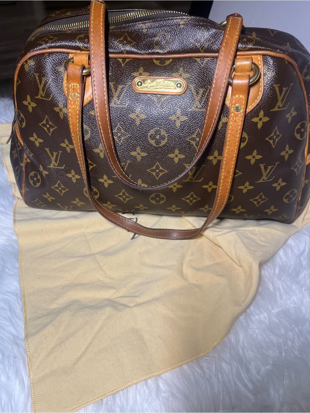 Louis Vuitton Monogram Canvas Brown and Tan Shoulder Bag